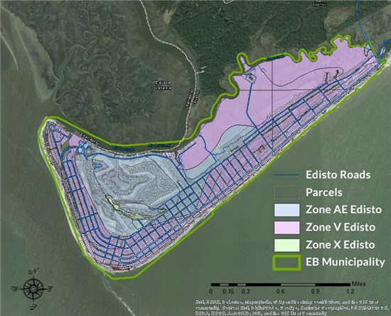 A map of Edisto Beach Flood Zones