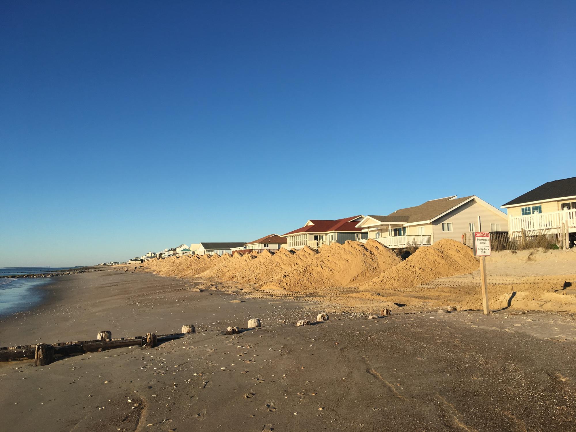 Working face of beach nourishment project